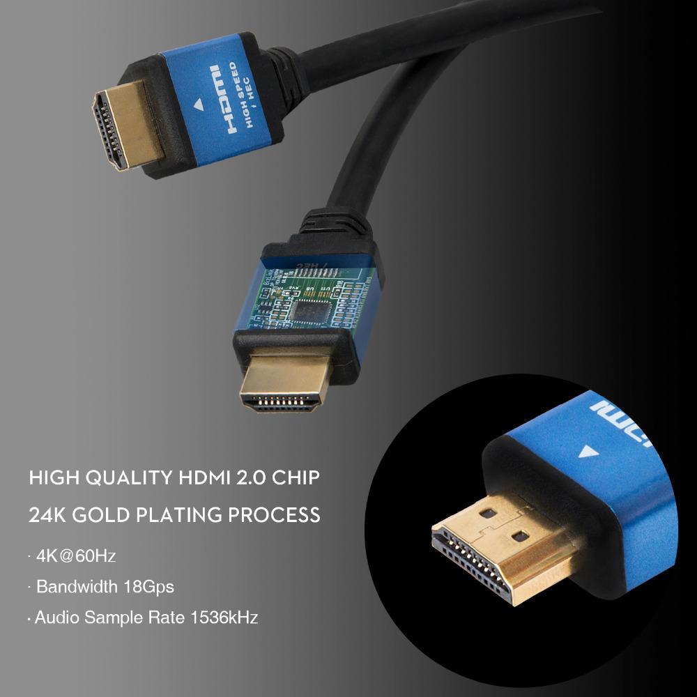 CABLE HDMI 2.0 4K ULTRA HD ALTA VELOCIDAD 3D 2 METROS 2160P - PVC SANTOFA ELECTRONICS