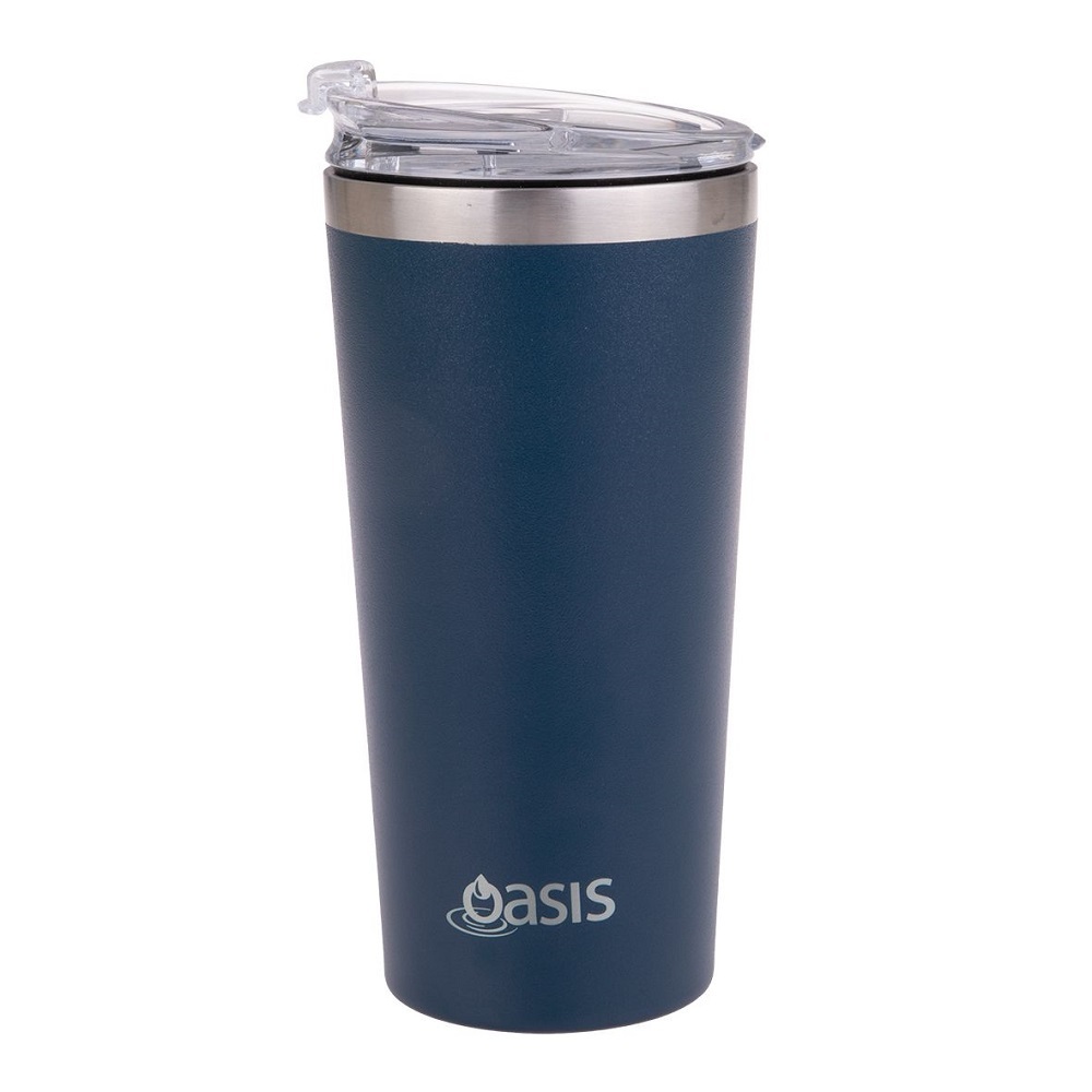 Oasis Stainless Steel Double Wall Travel Mug 480ml - Navy