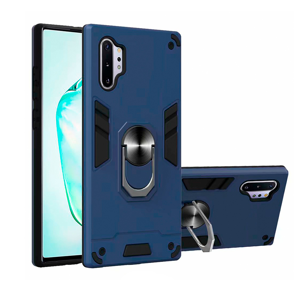 FUNDA PARA MOTOROLA MOTO G51 5G CON ANILLO METÁLICO ANTISHOCK AZUL