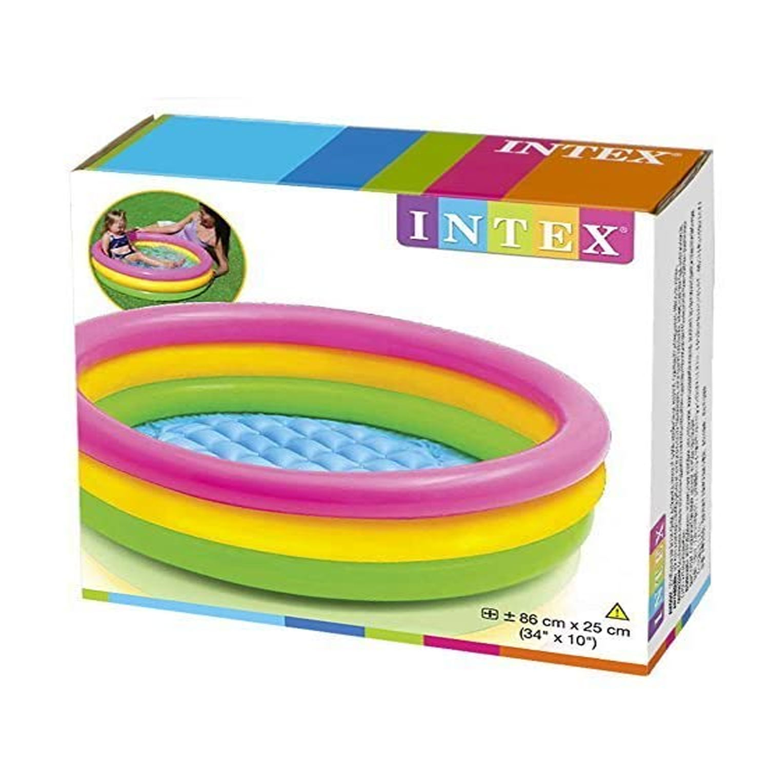 PISCINA INFLABLE 3 AROS ARCOIRIS INTEX 86X25CM