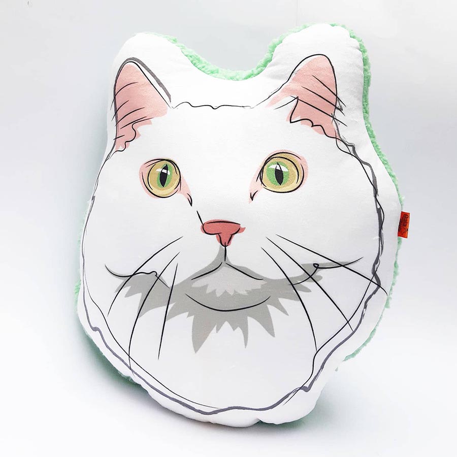 ALMOHADA DECORATIVA - QALA DISEÑO - GATO BLANCO