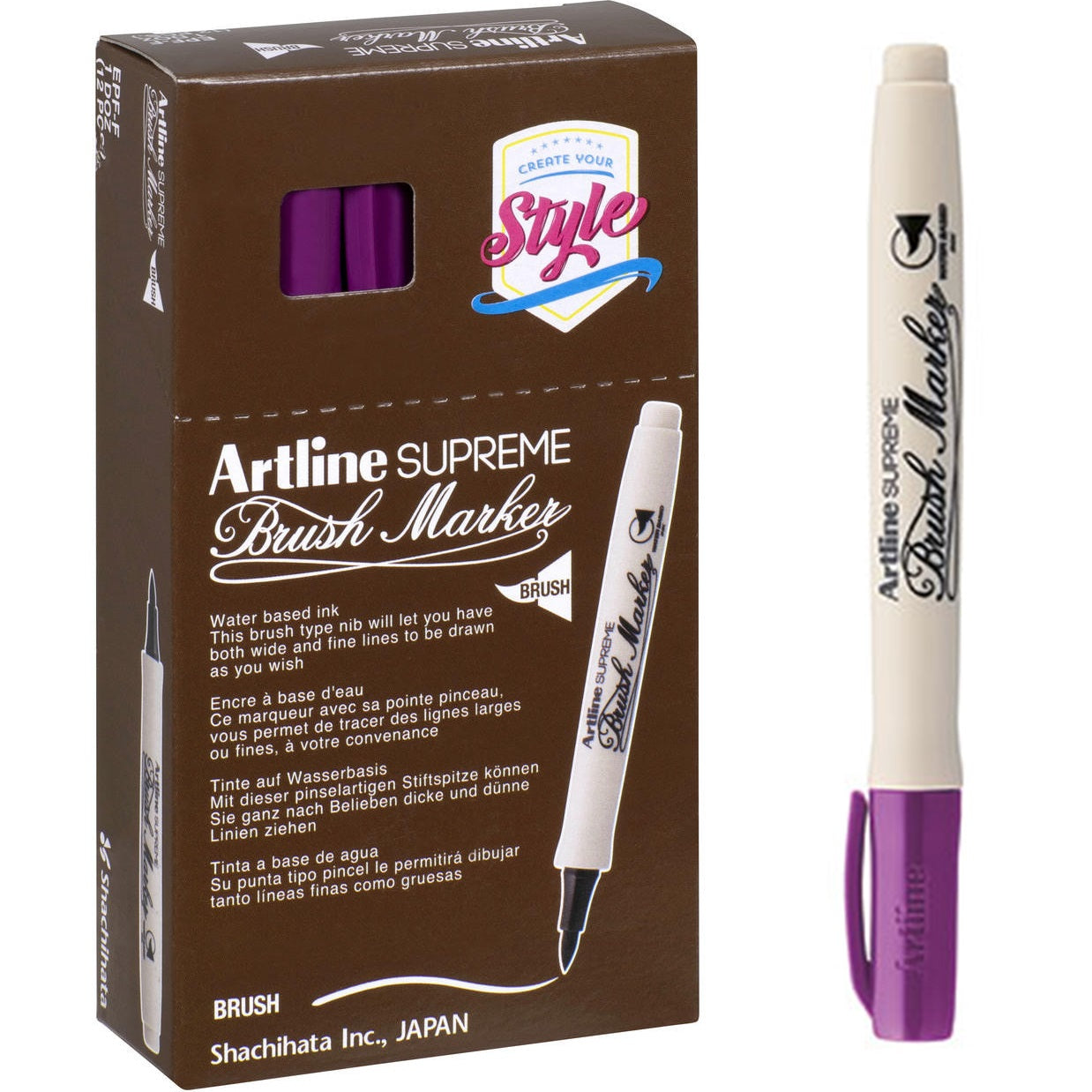 Artline Supreme Brush Marker Box of 12 (Magenta)