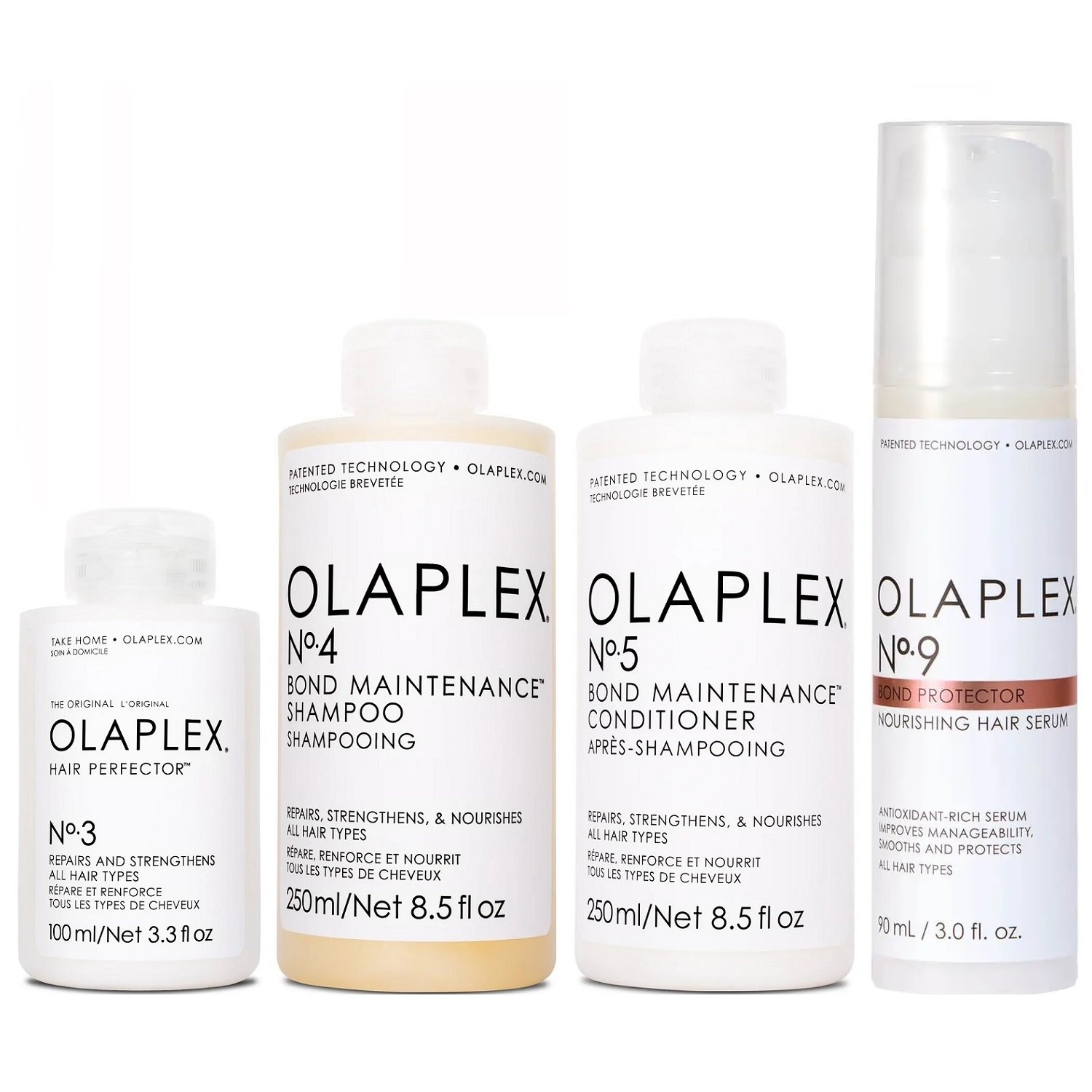 TRATAMIENTO REPARADOR INTENSIVO OLAPLEX N°3 + N°4 + N°5 + N°9