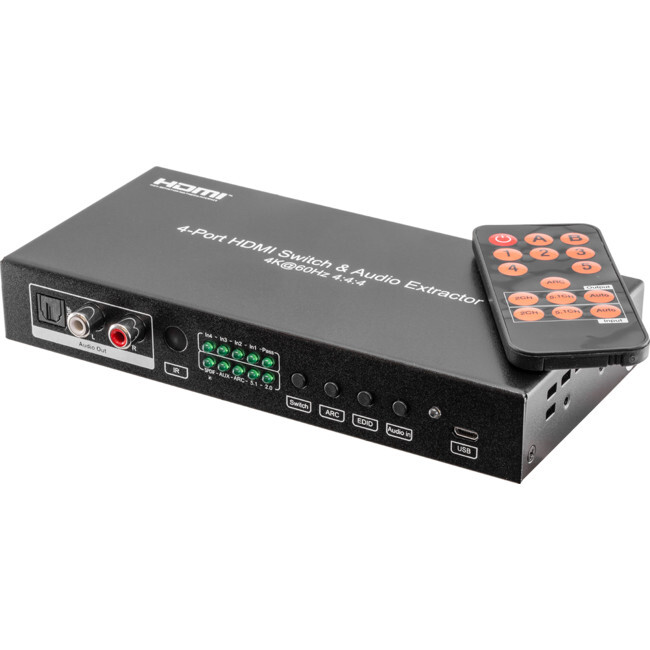 PRO2 4-Way HDMI 2.0 Switch 18Gbps HDR Audio Extraction