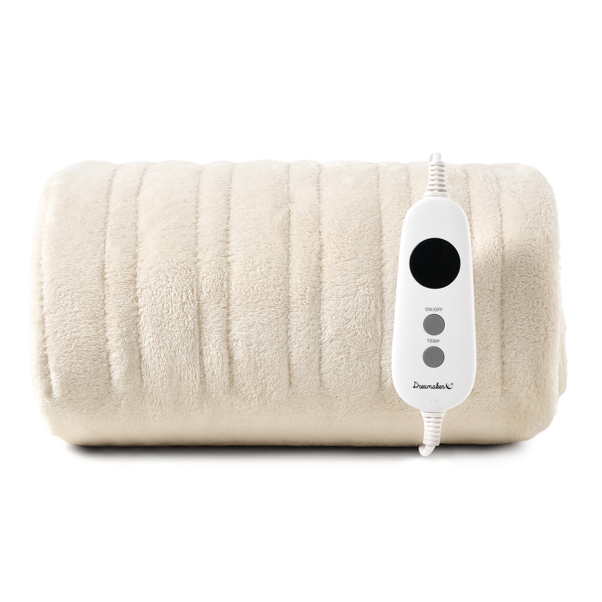 Dreamaker Coral Fleece Electric Heated Throw Blanket [130x160cm] (Cream)