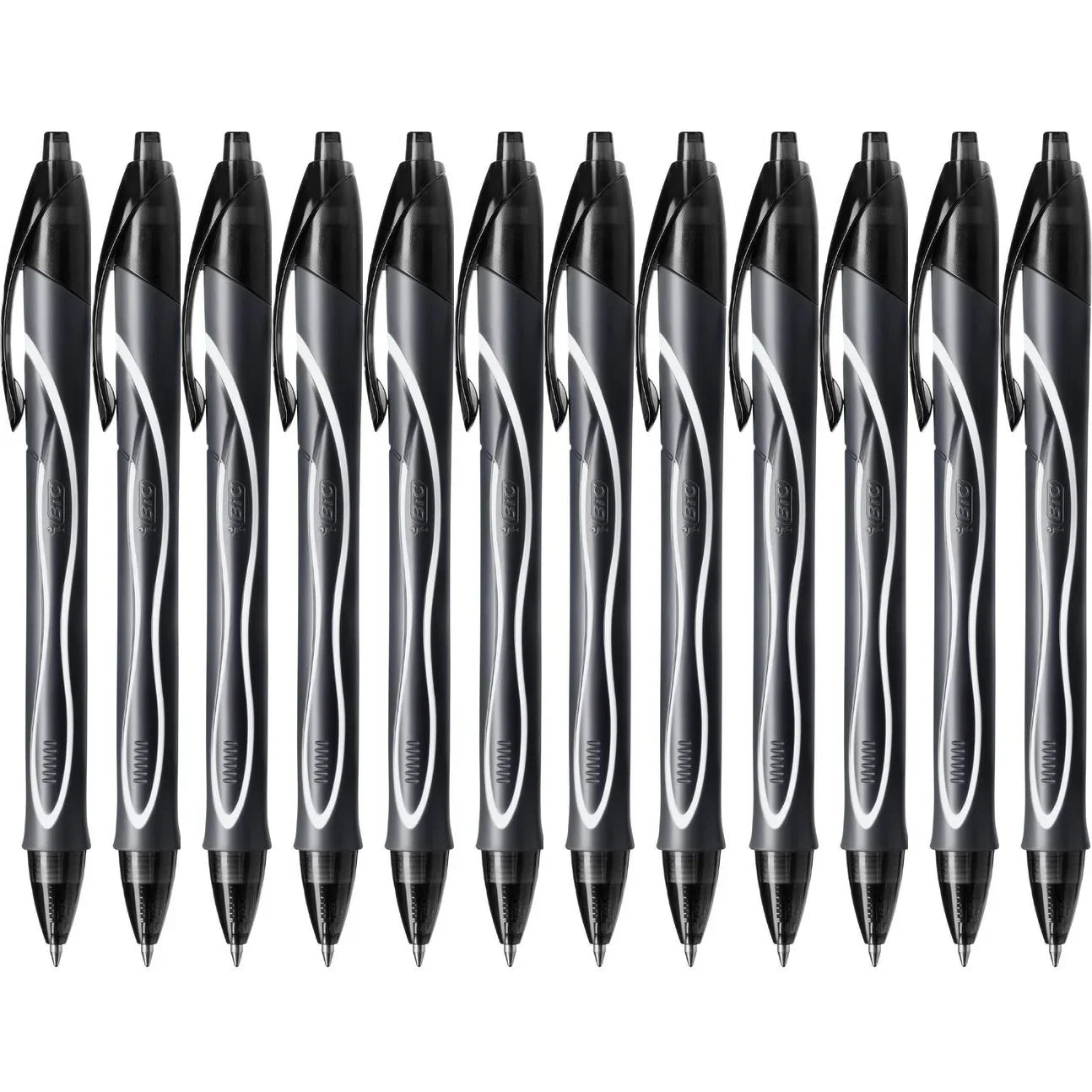 Bic Gelocity Retractable Quick Dry Gel Pen Medium 0.7mm Box of 12 (Black)