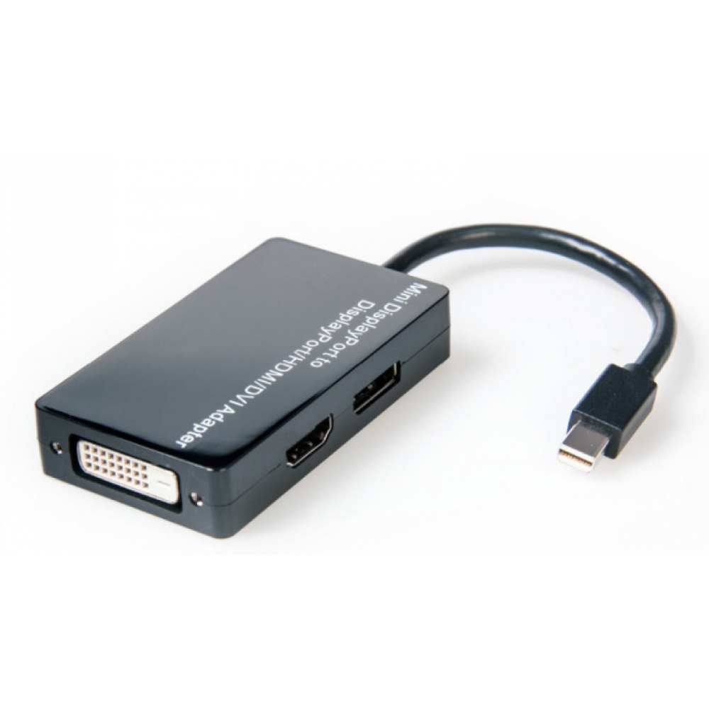 Connect Cable 3in1 Male Mini DisplayPort to DP HDMI/DVI Female Adapter (Black)