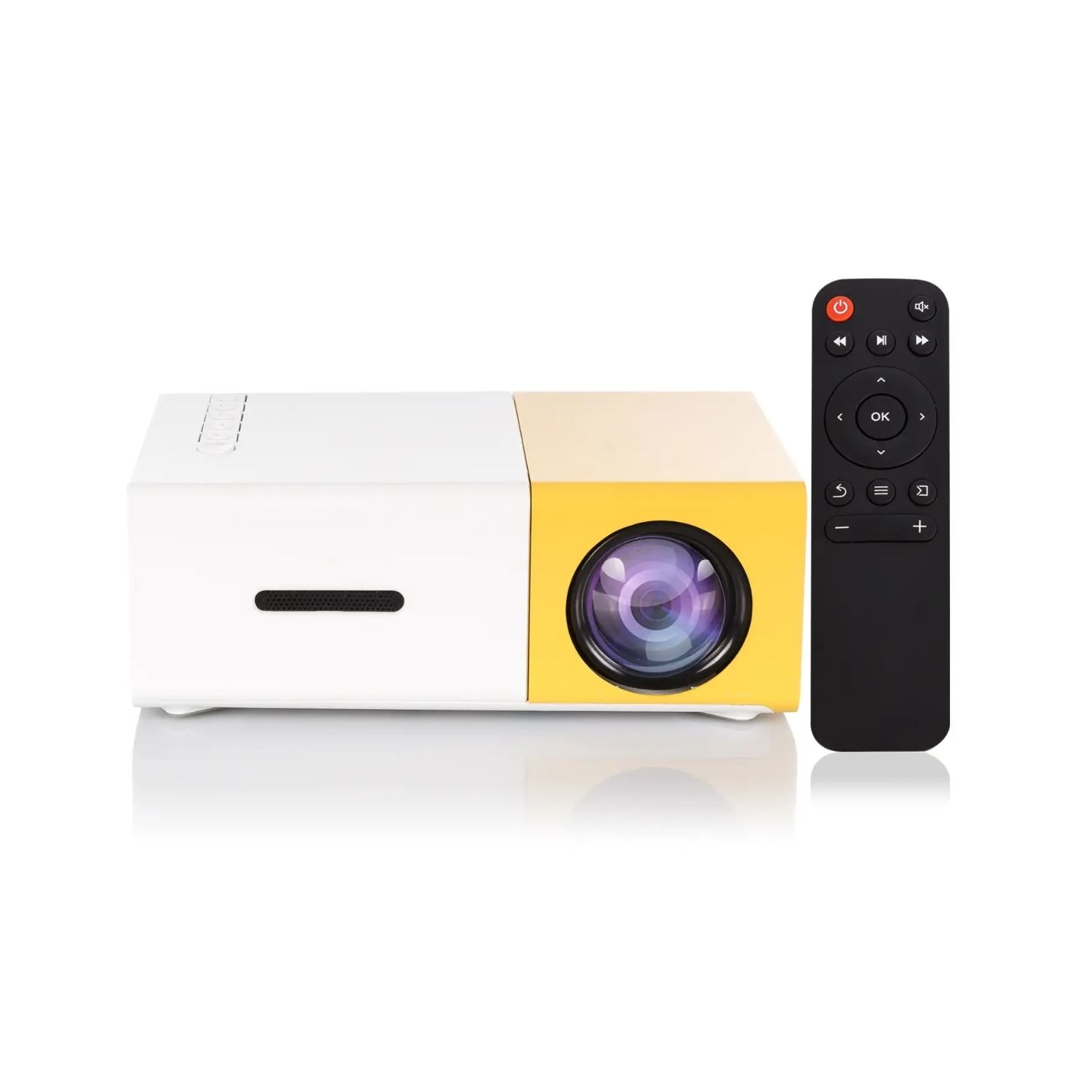 PROYECTOR PORTATIL MULTIMEDIA LED 1080P CON CONTROL REMOTO Y HDMI - AMARILLO