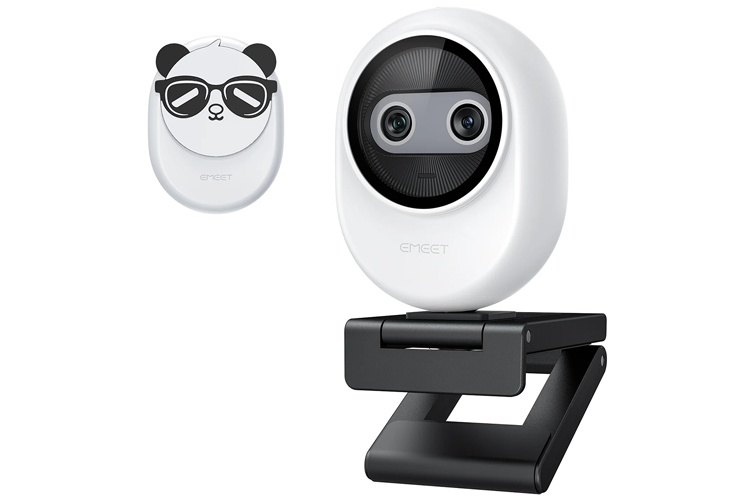 eMeet Piko Dual-Camera AI-Powered 4K Webcam White