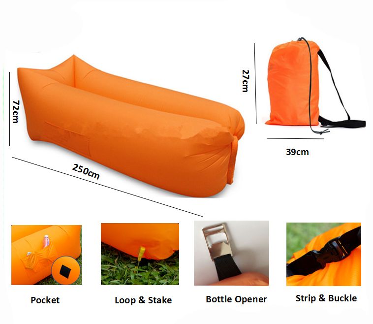 MAKEWAY - SOFÁ INFLABLE PORTÁTIL PARA ACAMPAR AL AIRE LIBRE DE ALTA CALIDAD TUMBONA BOLSA PEREZOSA - NARAJNA