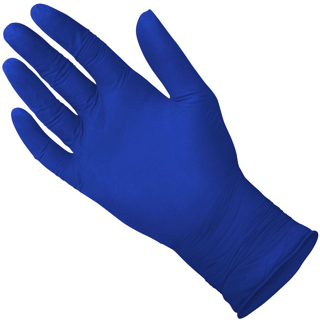 NitraCare Nitrile Exam Gloves, Fingertips textured, Chemo rated, Cobalt Blue, 200/box, 2000/case