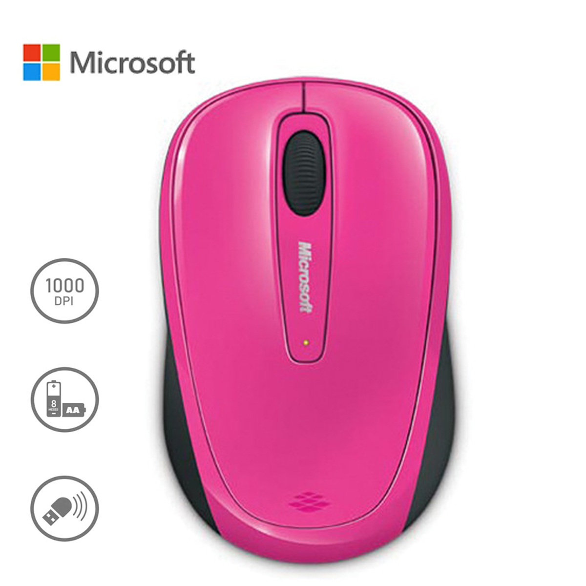 MOUSE MICROSOFT ÓPTICO 3500 MOBILE MAGENTA