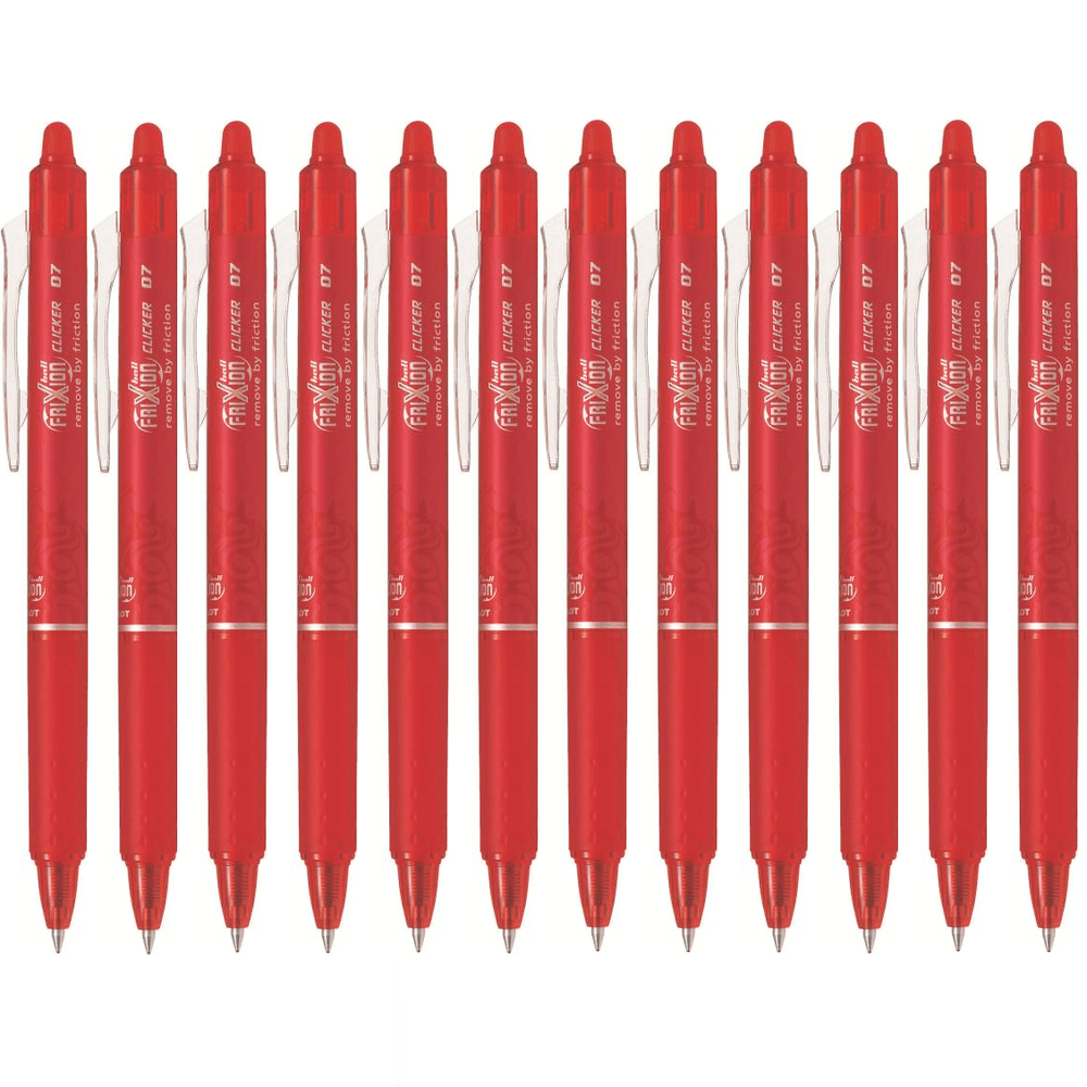 Pilot Frixion Clicker Erasable Gel Ink Pen 0.7mm (Red) [Box 12]