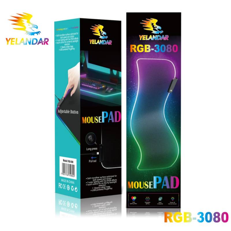 PAD MOUSE GAMING RGB CON SWITCH DE CAMBIO ALFOMBRILLA PC 30X80X04CM