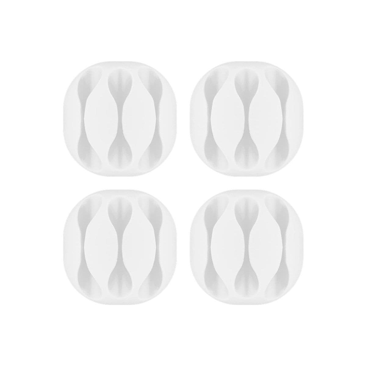 Goobay 4 Pieces 3-Slot Adhesive Cable Organizer 3.43cm (White)