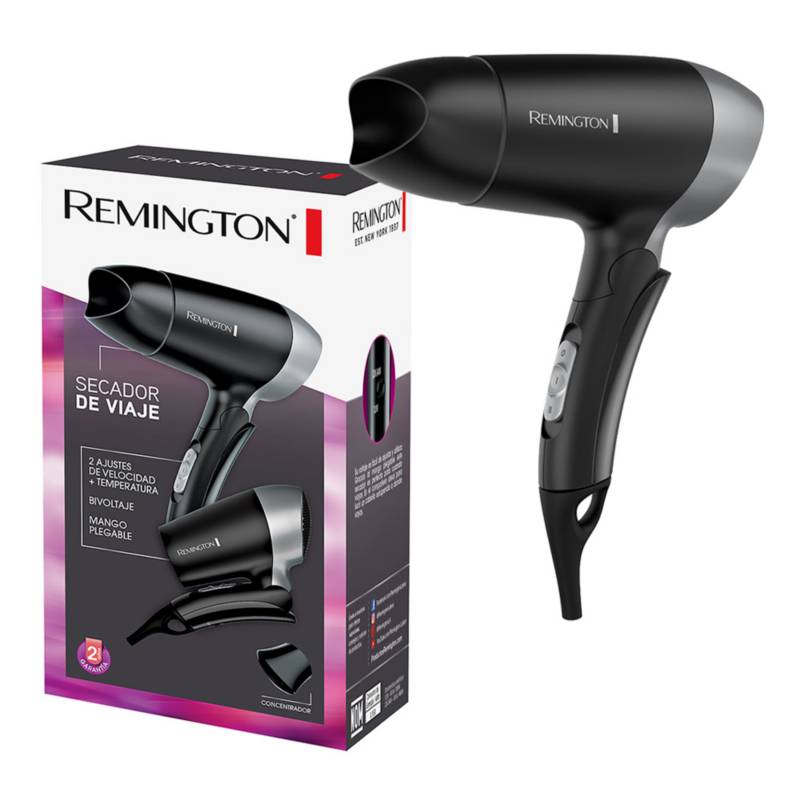 SECADOR REMINGTON DE VIAJE D2400 CON MANGO PLEGABLE 1200 WATTS