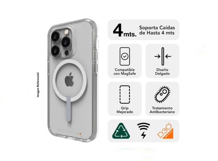 CASE GEAR4 TRANSPARENTE CON MAGSAFE PARA IPHONE 15 PLUS