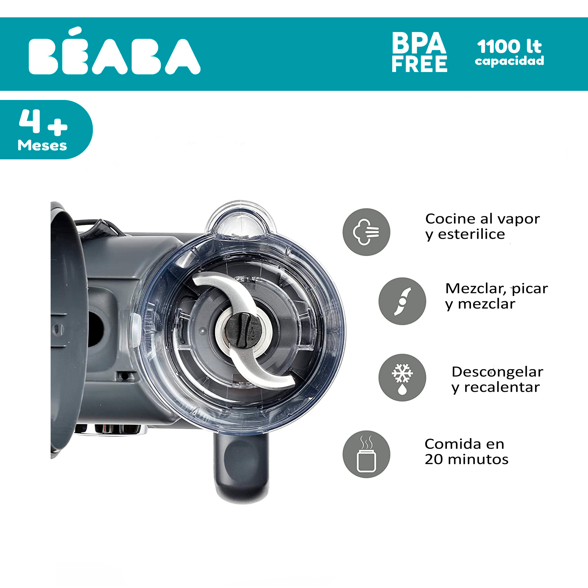 BEABA ROBOT DE COCINA BABYCOOK GRIS