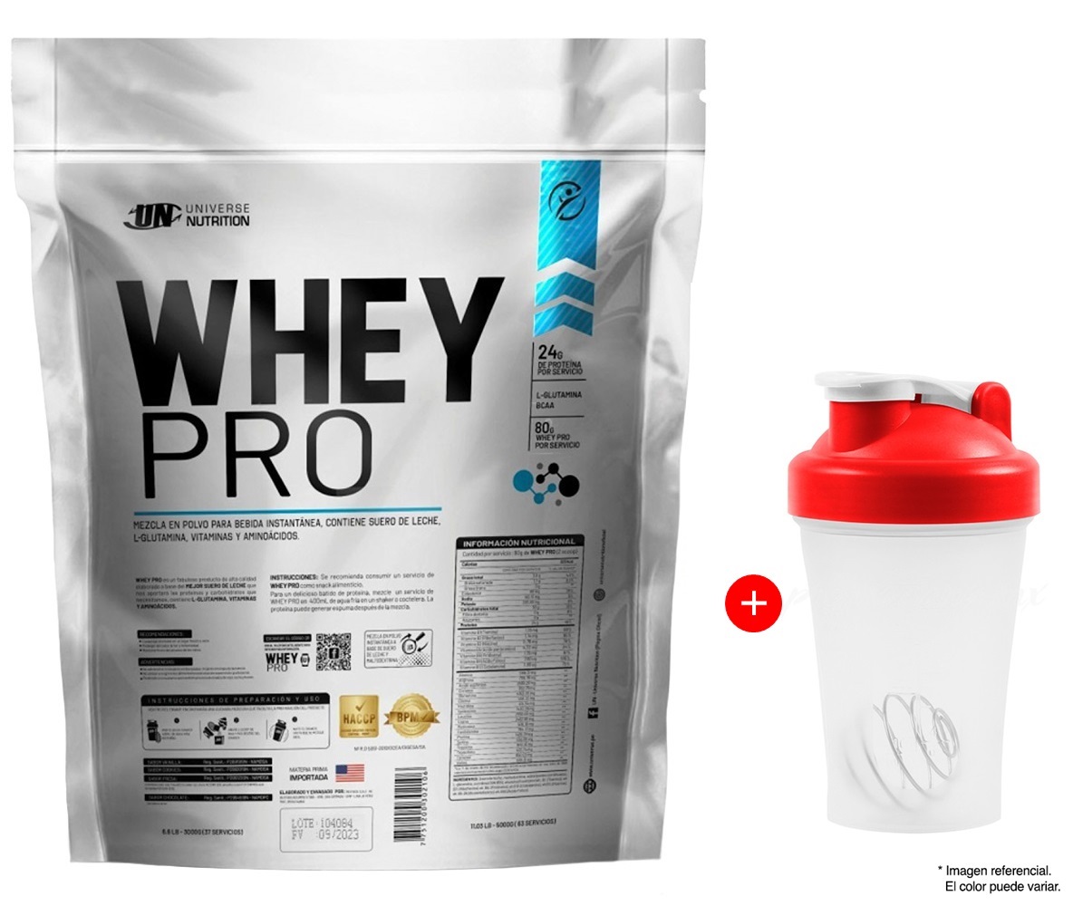 WHEY PRO 3 KG PROTEÍNA UN VAINILLA + SHAKER