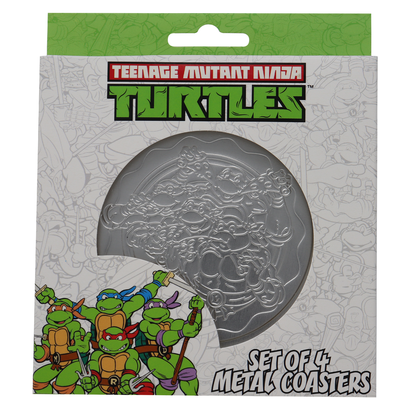 Fanattik Teenage Mutant Ninja Turtles Set of 4 Embossed Metal Coasters