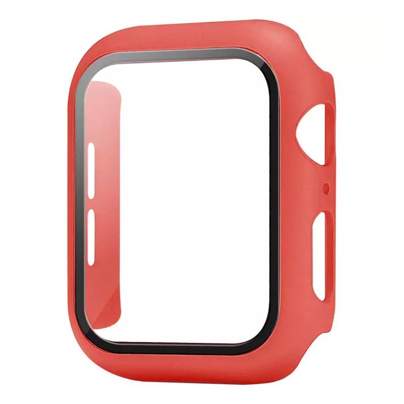 BUMPER CON VIDRIO INCORPORADO PARA APPLE WATCH 41MM ROJO