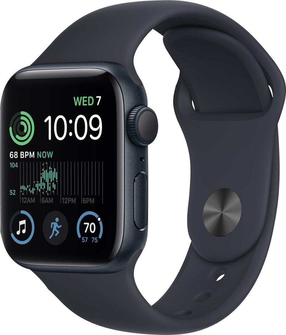 Apple Watch SE &lpar;2nd gen&rpar; - GPS - 40mm - Midnight - Aluminum - Sport Band - S&sol;M