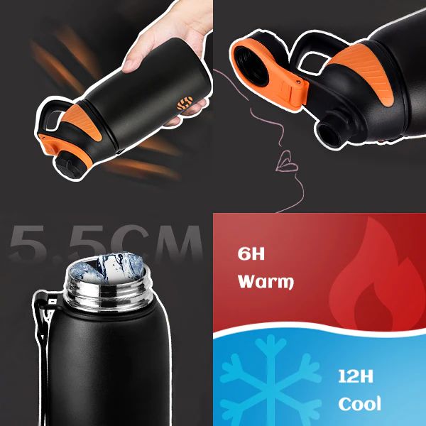 FJBOTTLE - BOTELLA DE AGUA DEPORTIVA CON AISLAMIENTO Y TAPA MAGNÉTICA 800ML