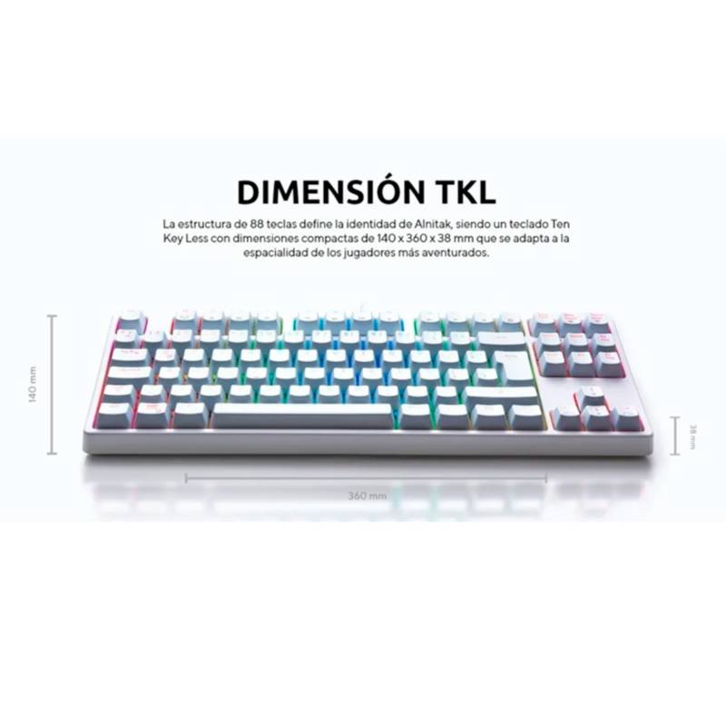 TECLADO MECANICO VSG ALNITAK BLANCO CON LUZ RGB -SWICHE RED