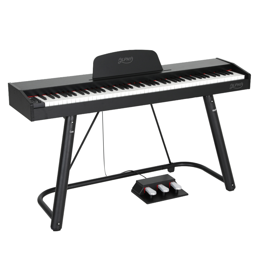Alpha 88 Keys Electronic Piano Keyboard Digital Electric with Stand Semi-Weighted