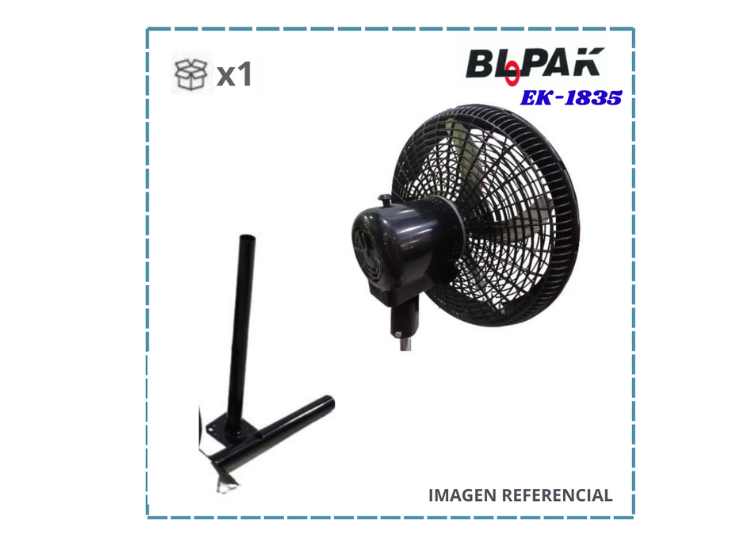 VENTILADOR BLOPAK ORBITAL DE 18' MALLA PLASTICA 3 EN 1 MOD. EK-1835