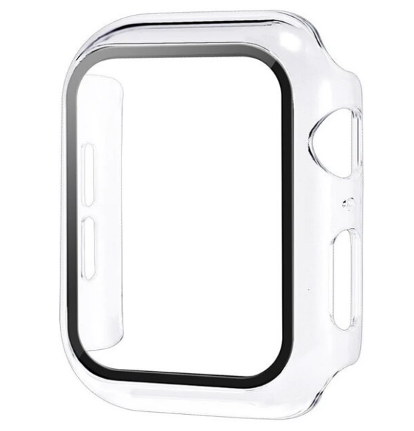 BUMPER CON VIDRIO INCORPORADO PARA APPLE WATCH 45MM TRANSPARENTE