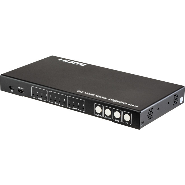 4X2 HDMI 18G Matrix Switcher with ARC and SPDIF Audio Extraction