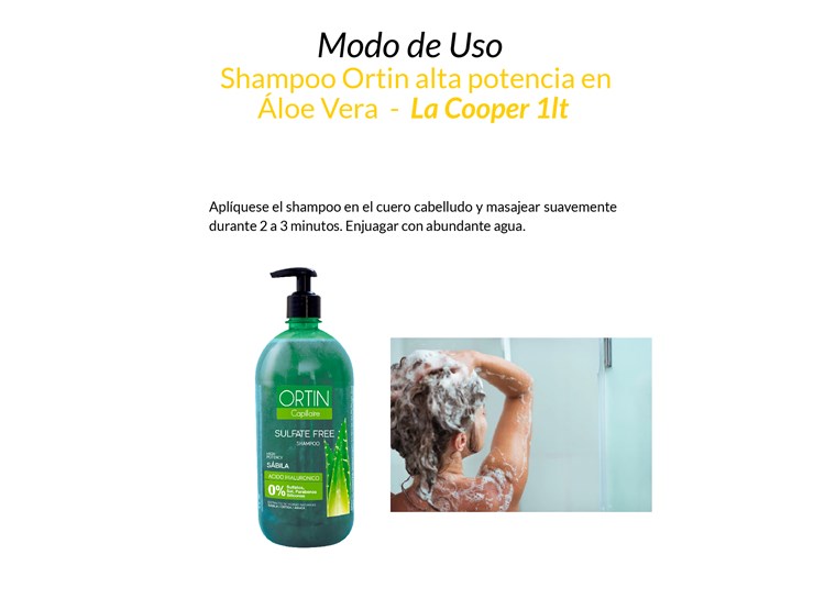 SHAMPOO ORTIN ALTA POTENCIA EN SÁBILA - LA COOPER 1LT