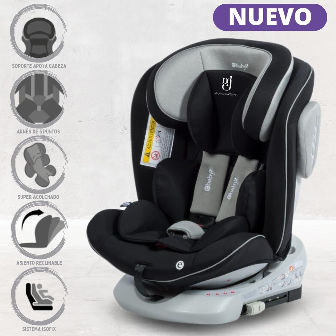 SILLA DE AUTO GIRATORIO 360° EBABY «RONA ISOFIX» GRIS CLARO