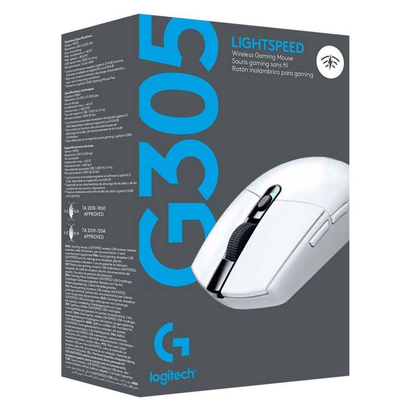 MOUSE LOGITECH G305 LIGTHSPEED INALÁMBRICO BLANCO 910-005289