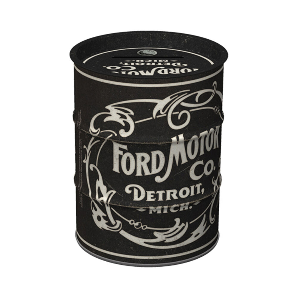 Nostalgic-Art Money Box Oil Barrel Ford - Vintage Logo 9.3x9.3x11.5cm