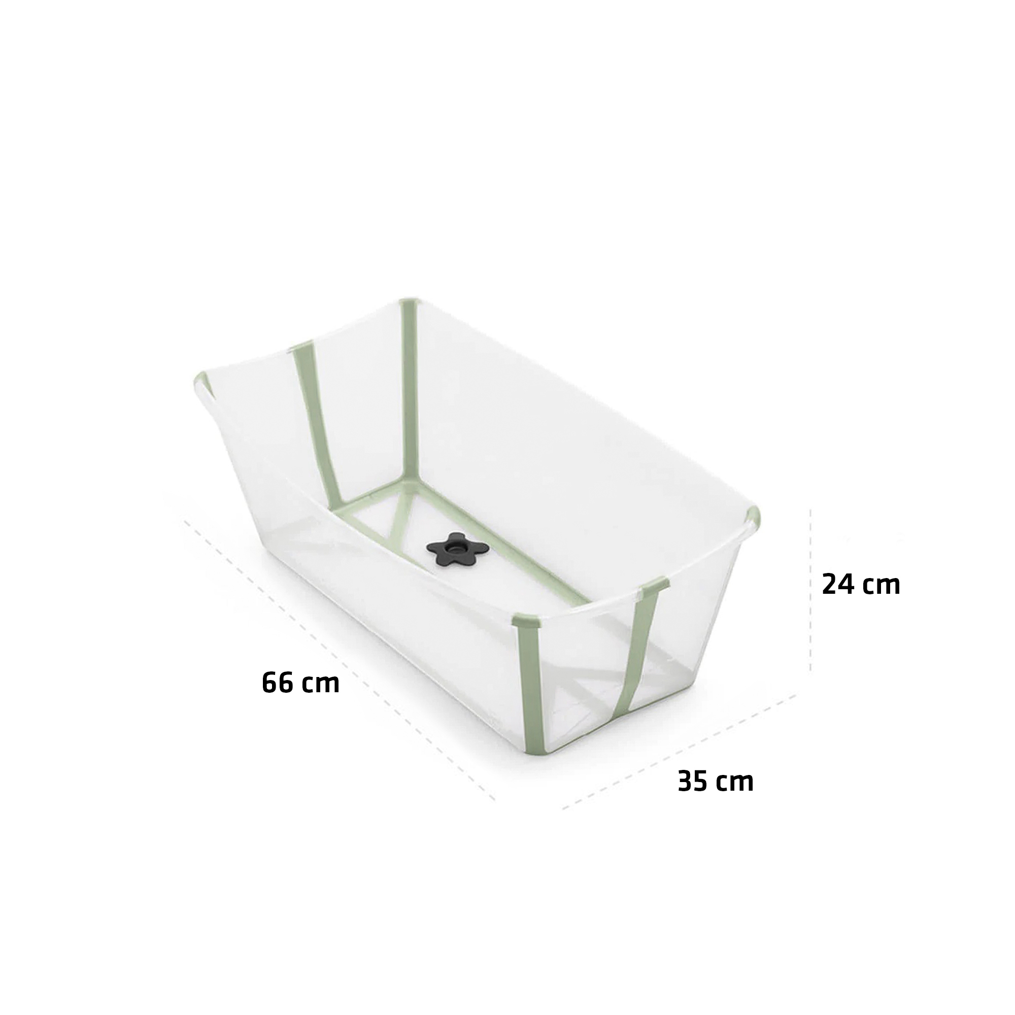 BAÑERA PLEGABLE FLEXI BATH TRANSPARENTE / VERDE - 4