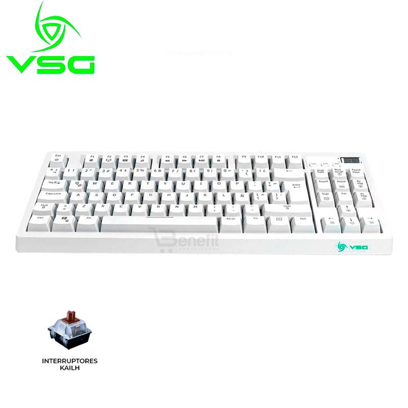 TECLADO VSG GAMING QUASAR SWITCH BROW VG-K387-WHT-BRW