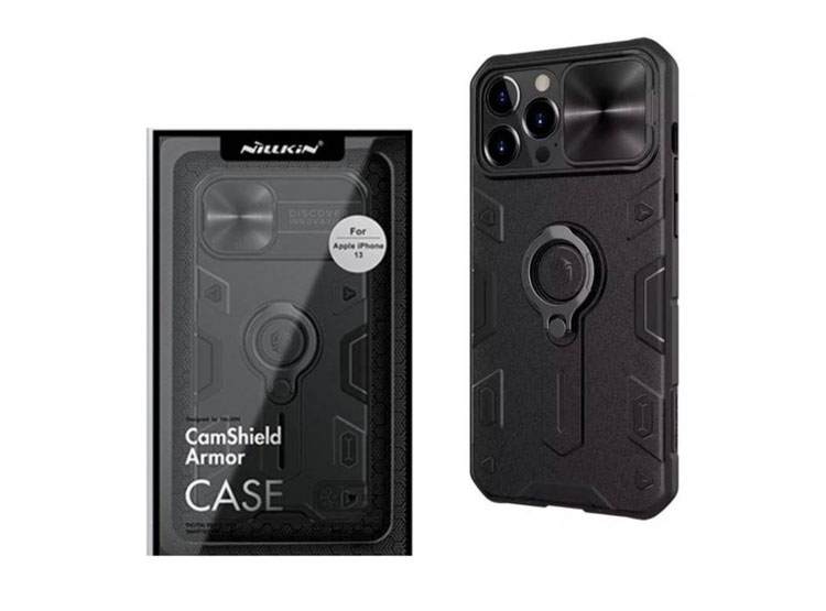 FUNDA NILLKIN CAMSHIELD ARMOR PRO PARA IPHONE 15 PRO MAX NEGRO + MICA DE VIDRIO