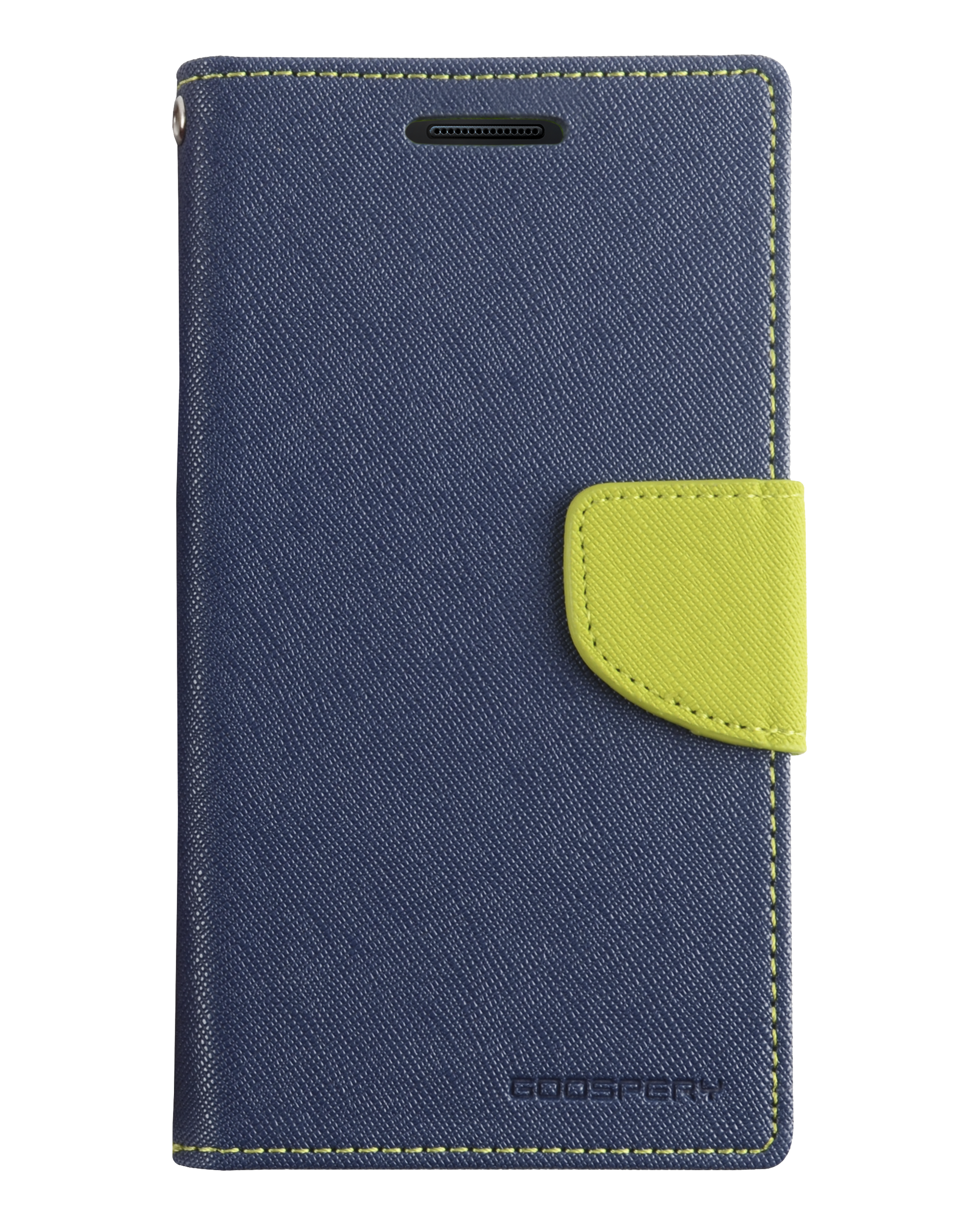 Fancy Diary Case for iPhone 13 mini - Navy/Lime