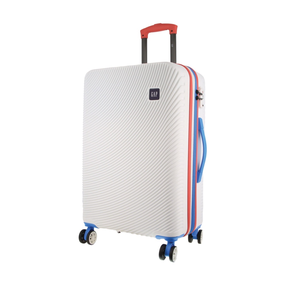 GAP Stripe Travel Hard-Shell Suitcase Medium Luggage 67x46cm White