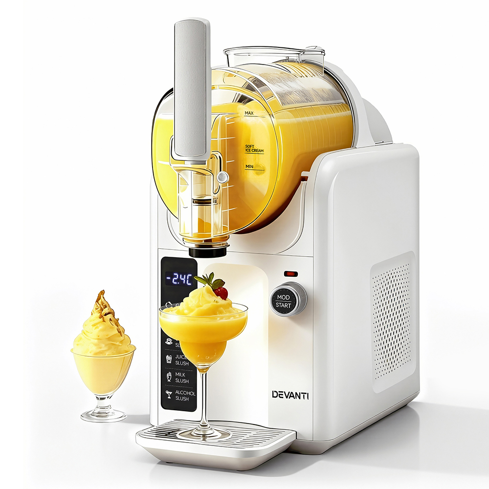 Devanti Slushie Machine Ice Cream Maker 2L (White)