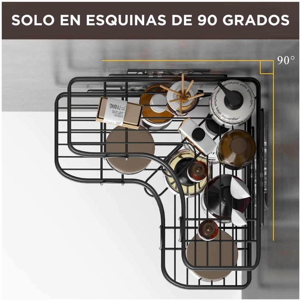 ORGANIZADOR ESQUINERO PARA CONDIMENTOS COCINA ALACENA 3 NIVELES NG E50