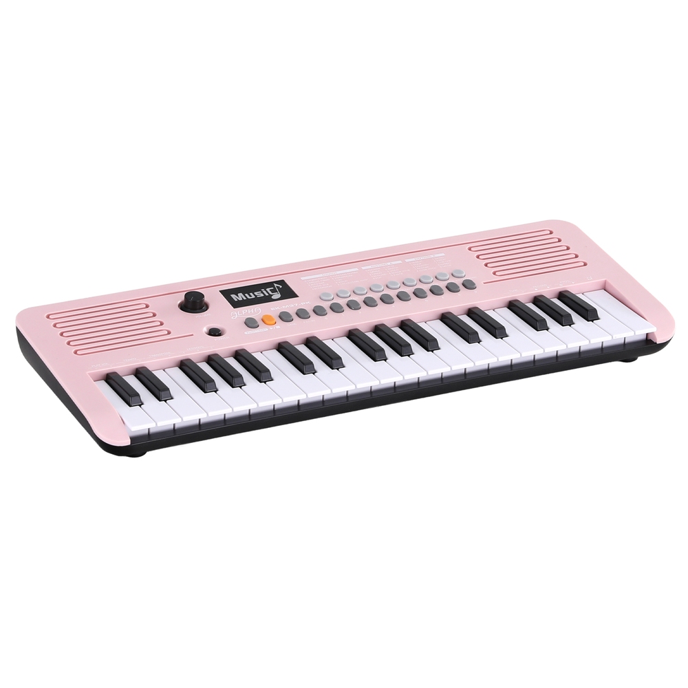Alpha 37-Key Digital Piano Keyboard for Kids Beginners Electronic Keyboard Piano Gift (Pink)