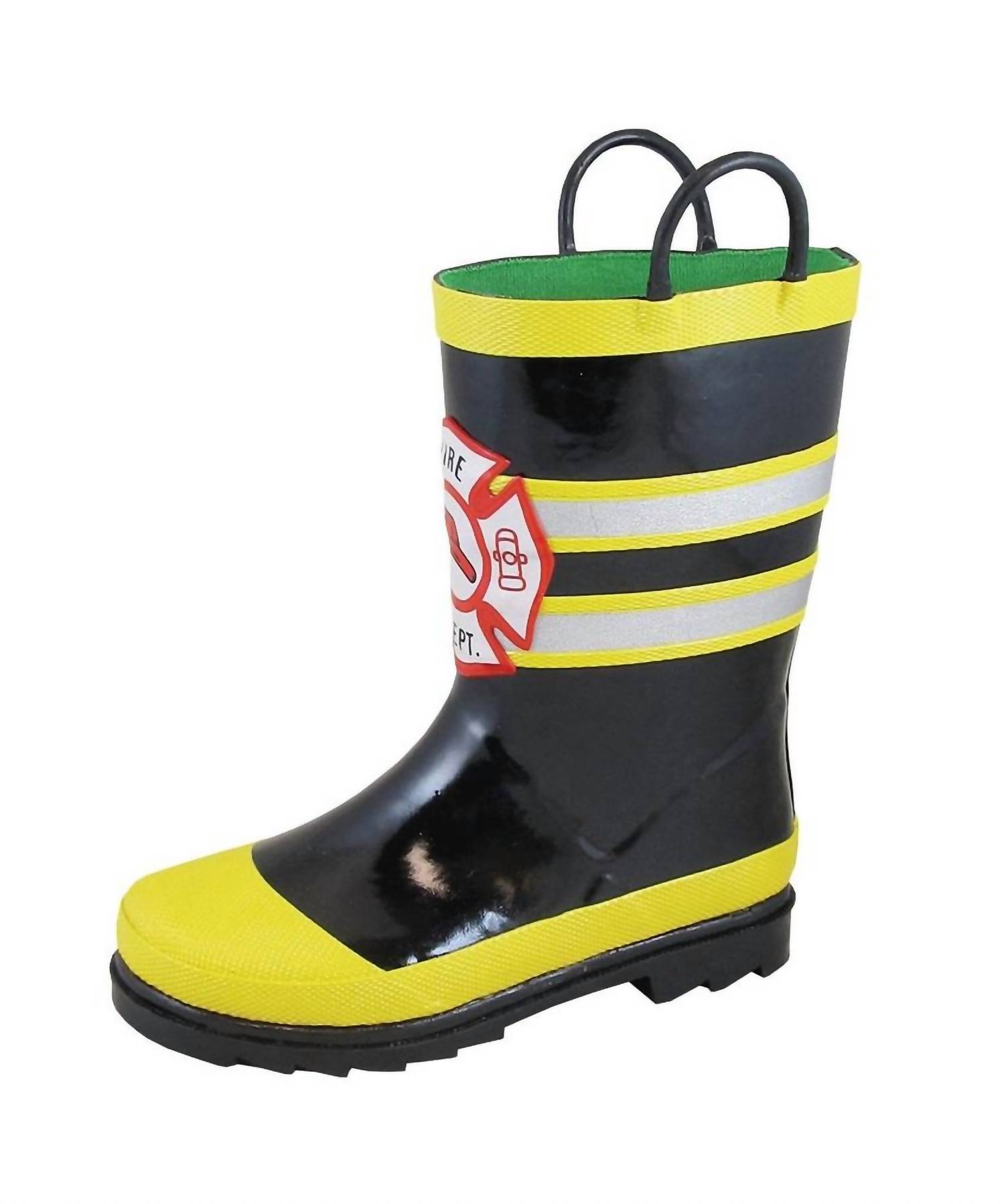 Smoky Mountain Boots Kids Fireman Rubber Chore Boots In Black&sol;yellow