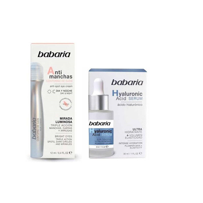 SUERO FACIAL DE ÁCIDO HIALURÓNICO + CONTORNO DE OJOS ANTI MANCHAS - BABARIA