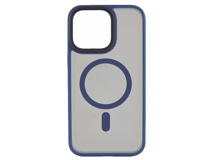 CASE MAGSAFE MATE PARA IPHONE 14 AZUL + MICA DE VIDRIO 11D COMPLETO