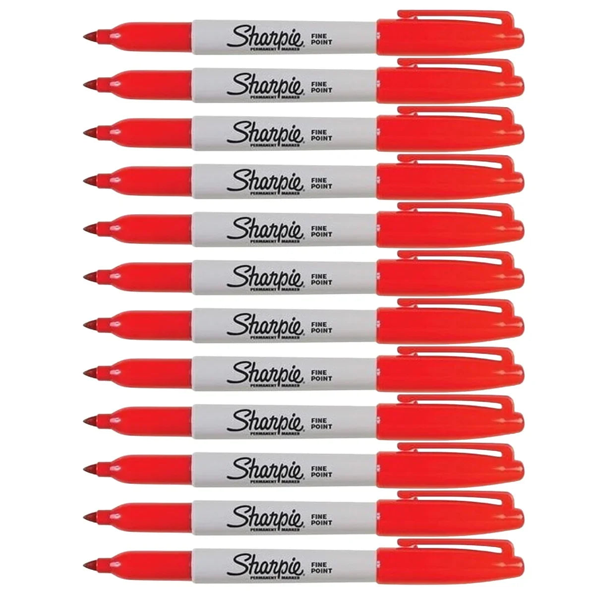 Sharpie Fine Point Permanent Marker 1.00mm Box of 12 (Red)