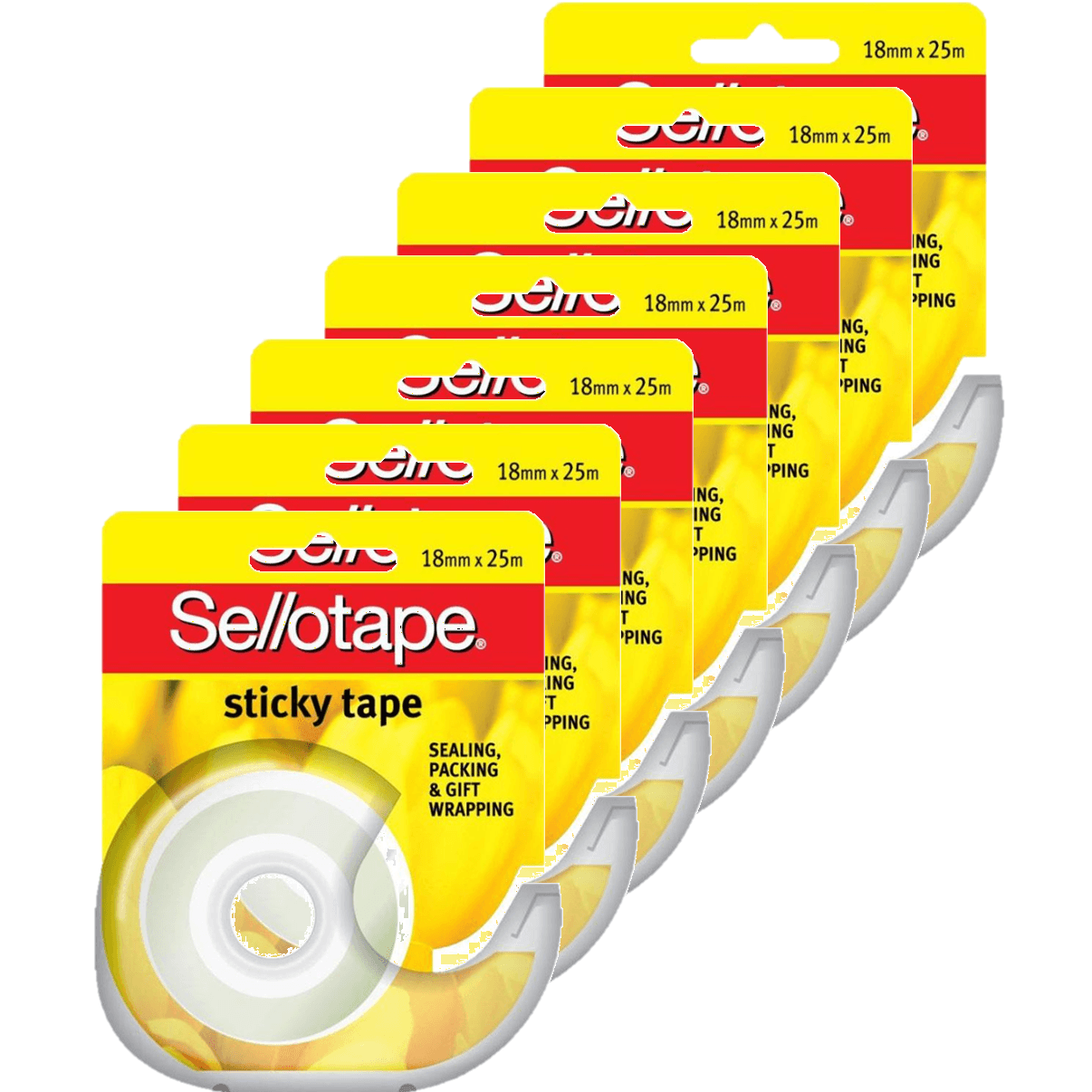 Sellotape Sticky Tape Dispenser 18mmx25m Pack 7