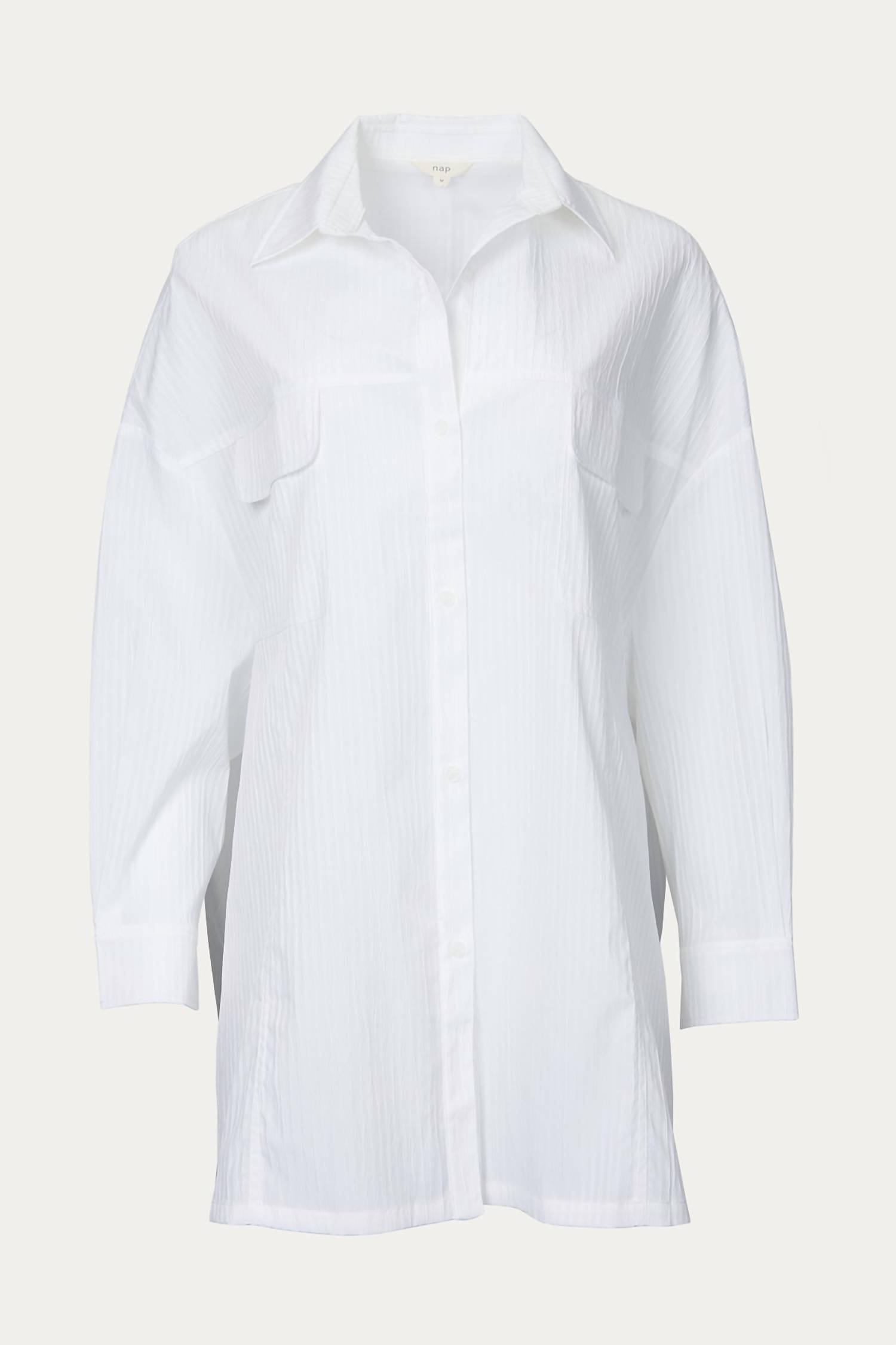 Nap Oversized Cotton-Blend Shirt In White